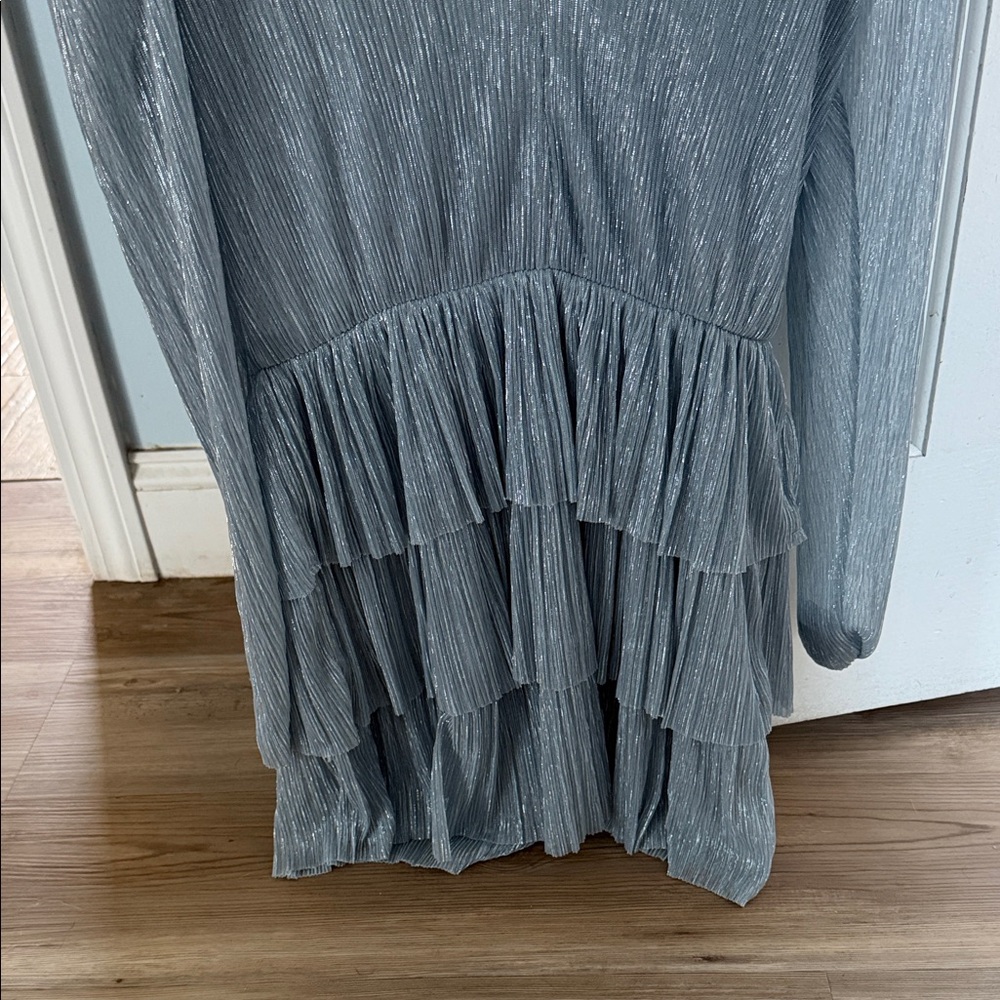 Sabina Musayev Light Silver-Blue Shimmer Top